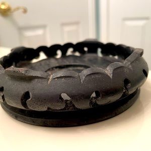 Vintage carved wooden plant stand 5 inch wide